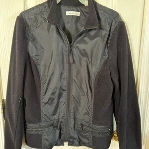 Coldwater Creek, Black lightweight jacket, PL, front zip, zip pockets